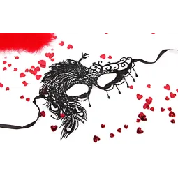 МАСКА АЖУРНАЯ "МИЛЕНА" цвет чёрный, текстиль