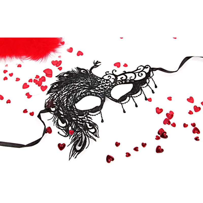 МАСКА АЖУРНАЯ "МИЛЕНА" цвет чёрный, текстиль