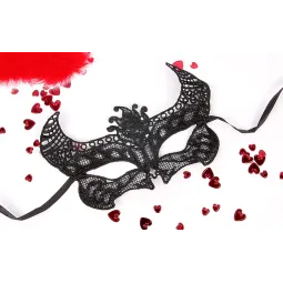 МАСКА АЖУРНАЯ "МИШЕЛЬ" цвет чёрный, текстиль