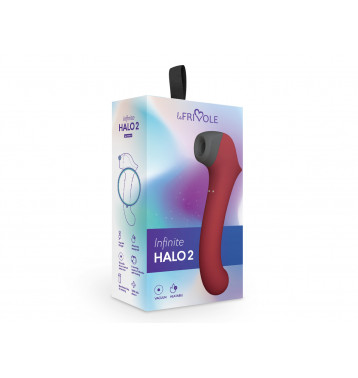 Вакуумный клиторальный стимулятор с вибрирующей и нагреваемой ручкой Halo 2, цвет Бордовый