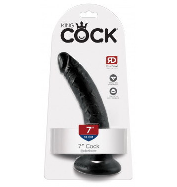 Фаллоимтатор на присоске черный King Cock 7