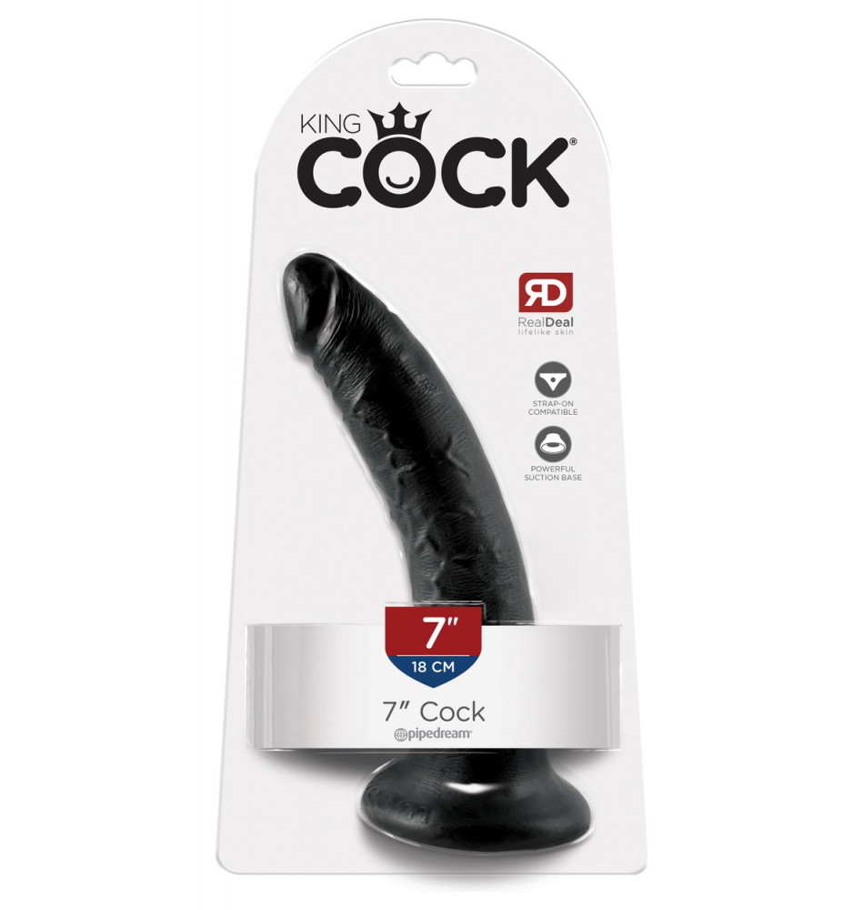 Фаллоимтатор на присоске черный King Cock 7
