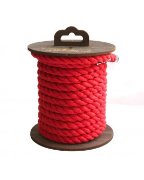 Хлопковая веревка для шибари, на катушке (Красная), 5 м.