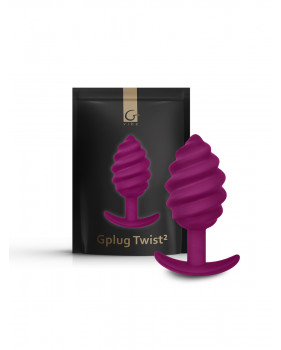 Gvibe Gplug Twist 2 Raspberry витая силиконовая анальная пробка для ношения, 10.5х3.9 см