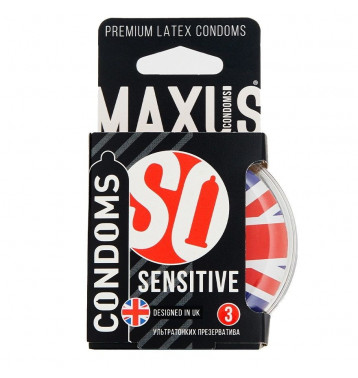 Ультратонкие презервативы в пластиковом боксе MAXUS Air Sensitive - 3 шт.