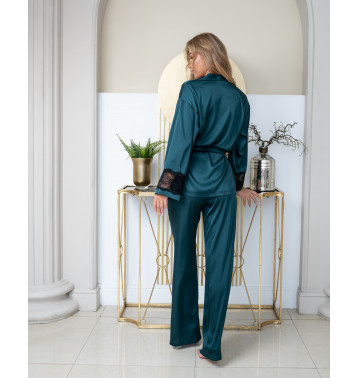 Комплект штаны, лиф и накидка темно-зеленого цвета 7137/L