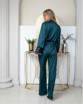 Комплект штаны, лиф и накидка темно-зеленого цвета 7137/L