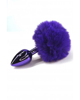 Фиолетовая анальная пробка с фиолетовым заячьим хвостиком (Small)