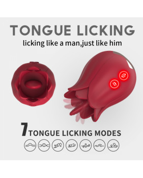 Клиторальный вибро стимулятор "Jongue licking Massager", Красный