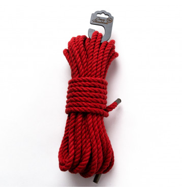 Хлопковая веревка для шибари, (Красная), 15 м