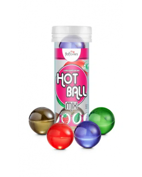 Лубрикант HOT BALL MIX на масляной основе в виде 4 шариков (мята, шоколад, клубники)