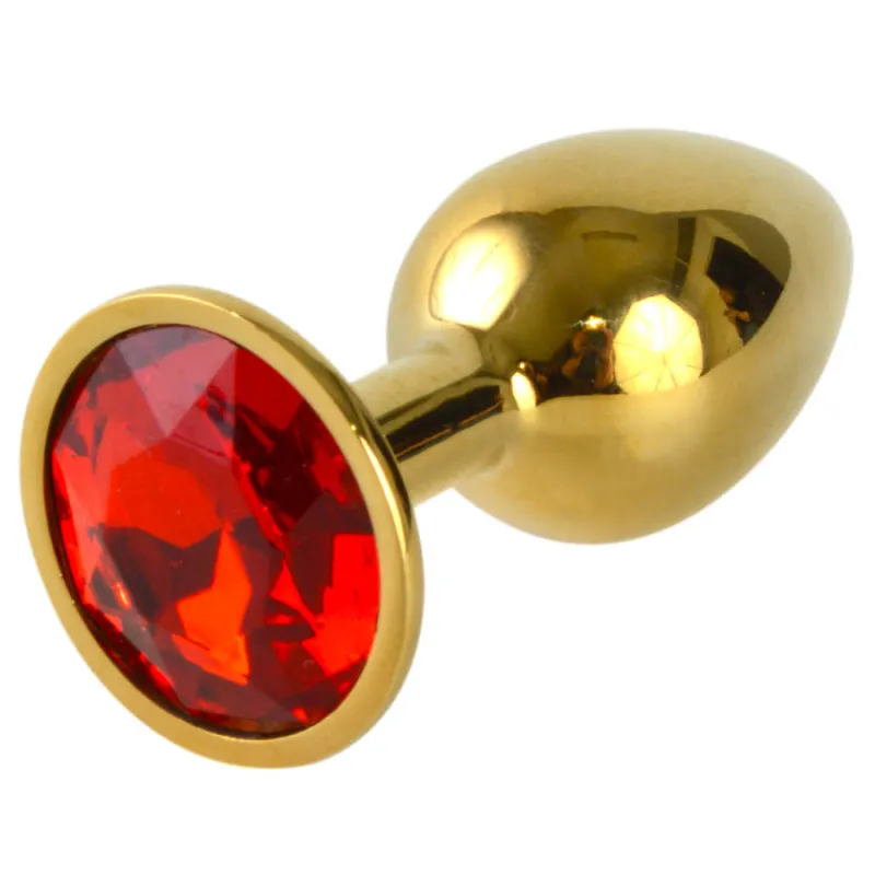 Плуг анальный со стразом золото,d 2,8 мм