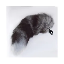 Плуг анальный темный никель с хвостом, d 2.8 мм.