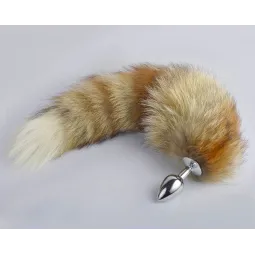 Плуг анальный с натуральным лисьим хвостом