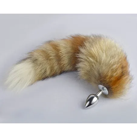 Плуг анальный с натуральным лисьим хвостом