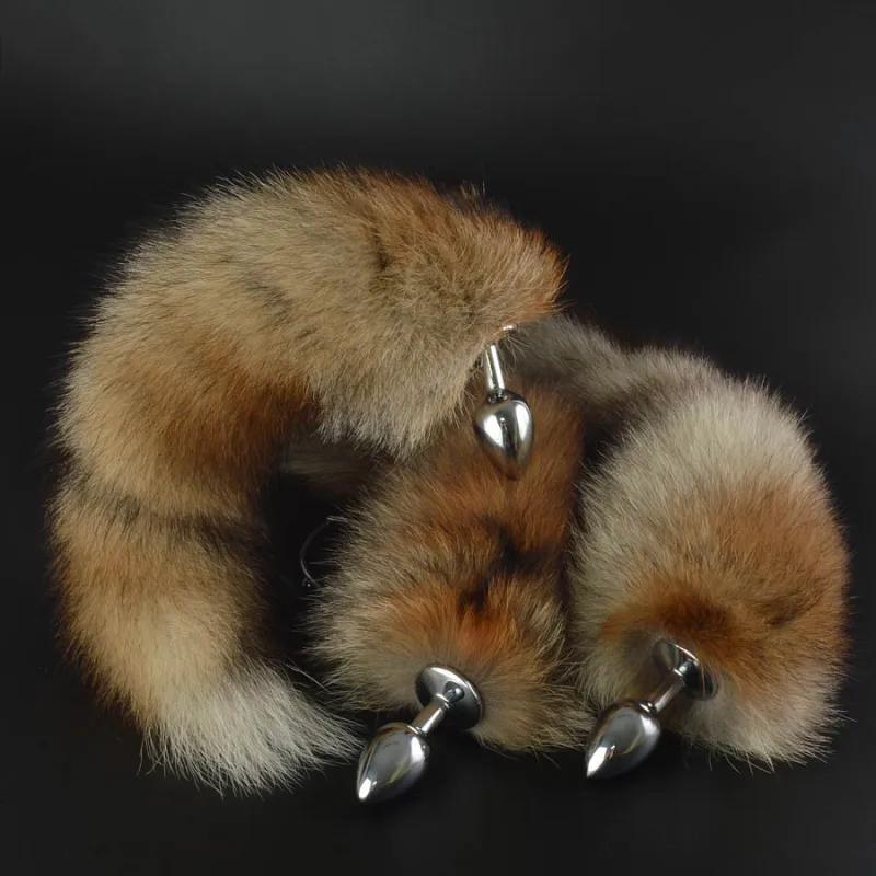 Плуг анальный с натуральным лисьим хвостом
