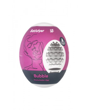 Мастурбатор нереалистичный Satisfyer Egg Single (Bubble), TPE, фиолетовый