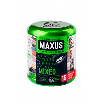 Презервативы MAXUS Mixed №15 в железном кейсе, набор, 15 шт