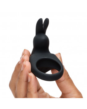 Эрекционное кольцо Happy Rabbit с вибрацией, черное