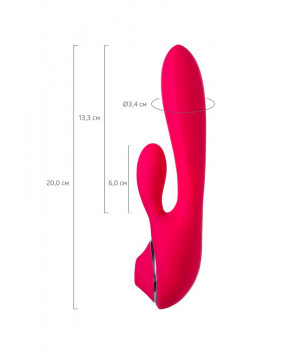 Вибратор c клиторальной и вакуумной стимуляциями JOS Doobl, силикон, розовый, 20 см