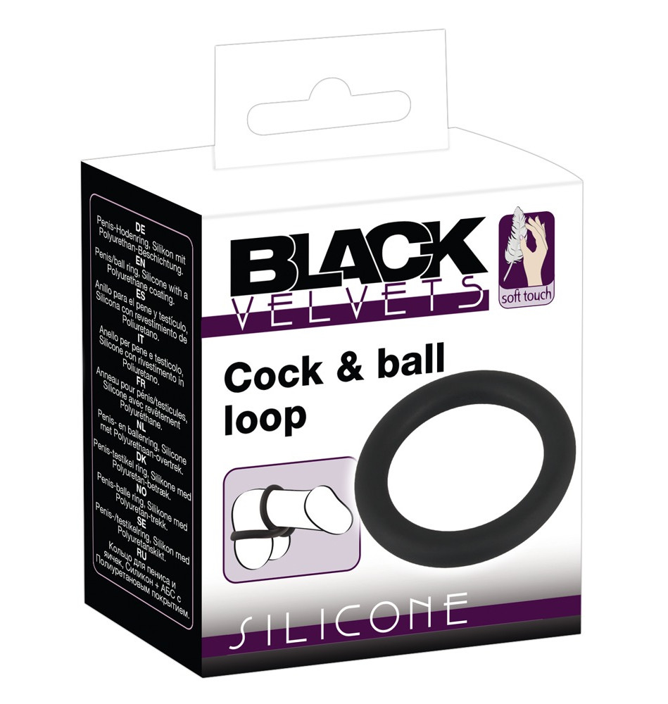 Эрекционное кольцо Black Velvets Cock & Ball Loop