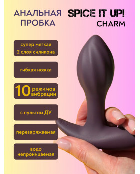 Перезаряжаемая анальная пробка Spice it Up Charm 8021-02lola