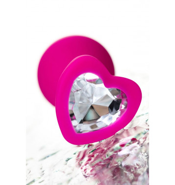 Анальная втулка ToDo by Toyfa Diamond Heart, силикон, розовая, 8 см, Ø 3,5 см