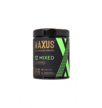 MAXUS Mixed, 12шт Презерв. гладк. и текстурир., микс трех видов X-Edition