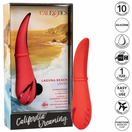 Виброммасажер Laguna Beach Lover с фунцией «мерцающий язычок»