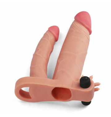 Насадка для двойного проникновения с вибропулей "X Tender Double Penis Add 1", Светлый