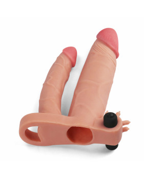 Насадка для двойного проникновения с вибропулей "X Tender Double Penis Add 1", Светлый