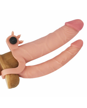 Насадка для двойного проникновения с вибропулей "X Tender Double Penis Add 1", Светлый