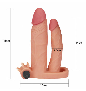 Насадка для двойного проникновения с вибропулей "X Tender Double Penis Add 1", Светлый