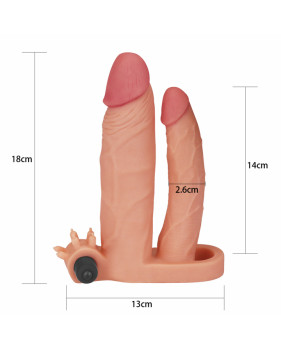 Насадка для двойного проникновения с вибропулей "X Tender Double Penis Add 1", Светлый