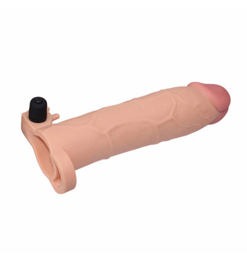 Насадка на пенис с вибропулей LV1066 "Pleasure X Tender Vibrating Penis Sleeve", Светлый