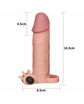 Насадка на пенис с вибропулей LV1062 "Pleasure X Tender Vibrating Penis Sleeve", Светлый