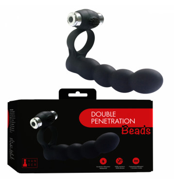 Вибронасадка Vander "Double Penetration Beads", Чёрный