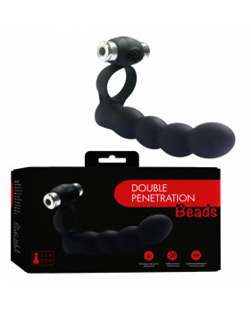 Вибронасадка Vander "Double Penetration Beads", Чёрный