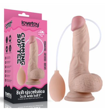 Фаллоимитатор с эякуляцией "Soft Ejaculation Cock With Ball 8", Светлый