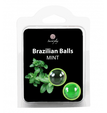 Массажное масло SECRET PLAY BRAZILIAN BALLS, мята, 2 х 4 гр