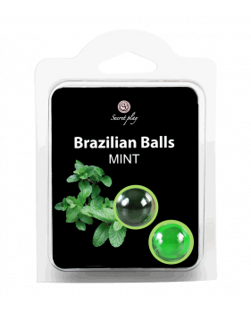 Массажное масло SECRET PLAY BRAZILIAN BALLS, мята, 2 х 4 гр