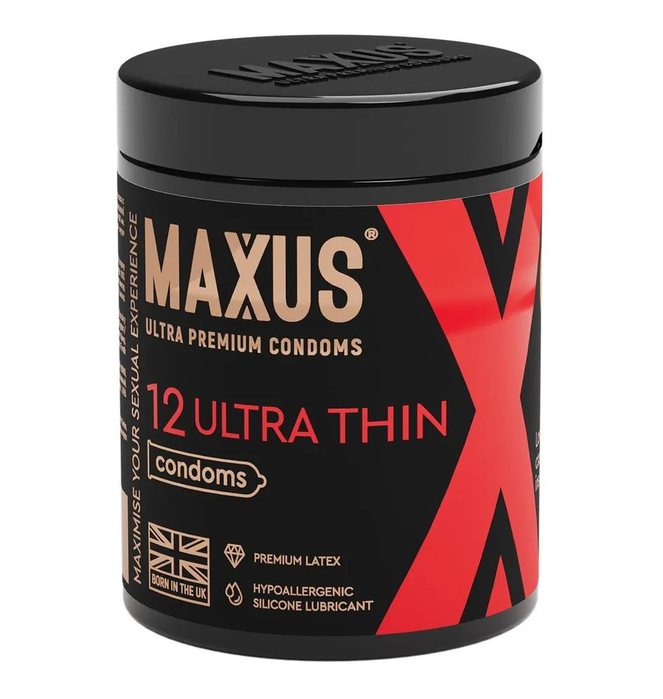 Презервативы Ультратонкие «Ultra Thin №12», 12 шт, Maxus