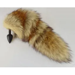 Анальная пробка (TPE) с рыжим хвостом