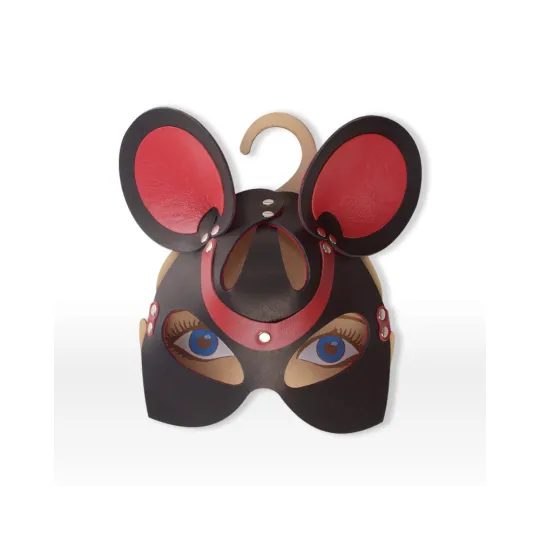 Маска Мышка черный с красным