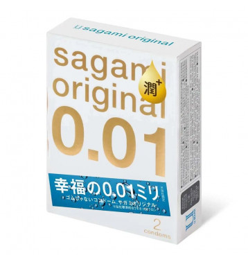 Презервативы Sagami Original 001 Extra Lub полиуретановые, с увеличенным количеством смазки 2 шт.