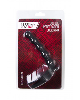Насадка на пенис для двойного проникновения Black&Red by TOYFA, силикон, черная, 19,5 см