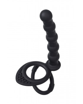 Насадка на пенис для двойного проникновения Black&Red by TOYFA, силикон, черная, 19,5 см
