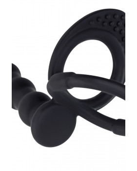 Насадка на пенис для двойного проникновения Black&Red by TOYFA, силикон, черная, 19,5 см