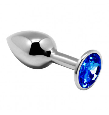 Анальная втулка Alive Mini Metal Butt, голубой кристалл, S