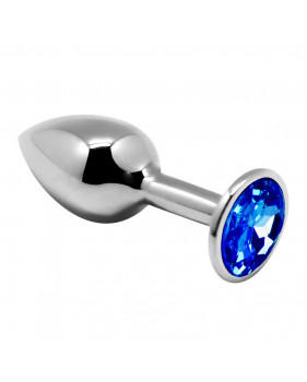 Анальная втулка Alive Mini Metal Butt, голубой кристалл, S